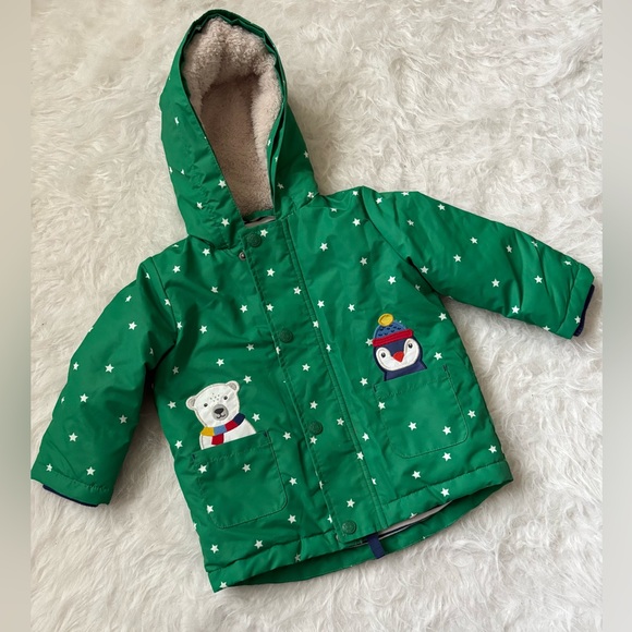Baby Boden Other - Precious Baby Boden Green Star Jacket with Animal Appliqués
